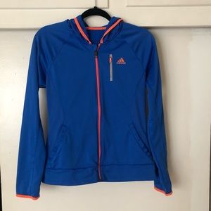 Adidas climawarm blue orange zip-up hoodie